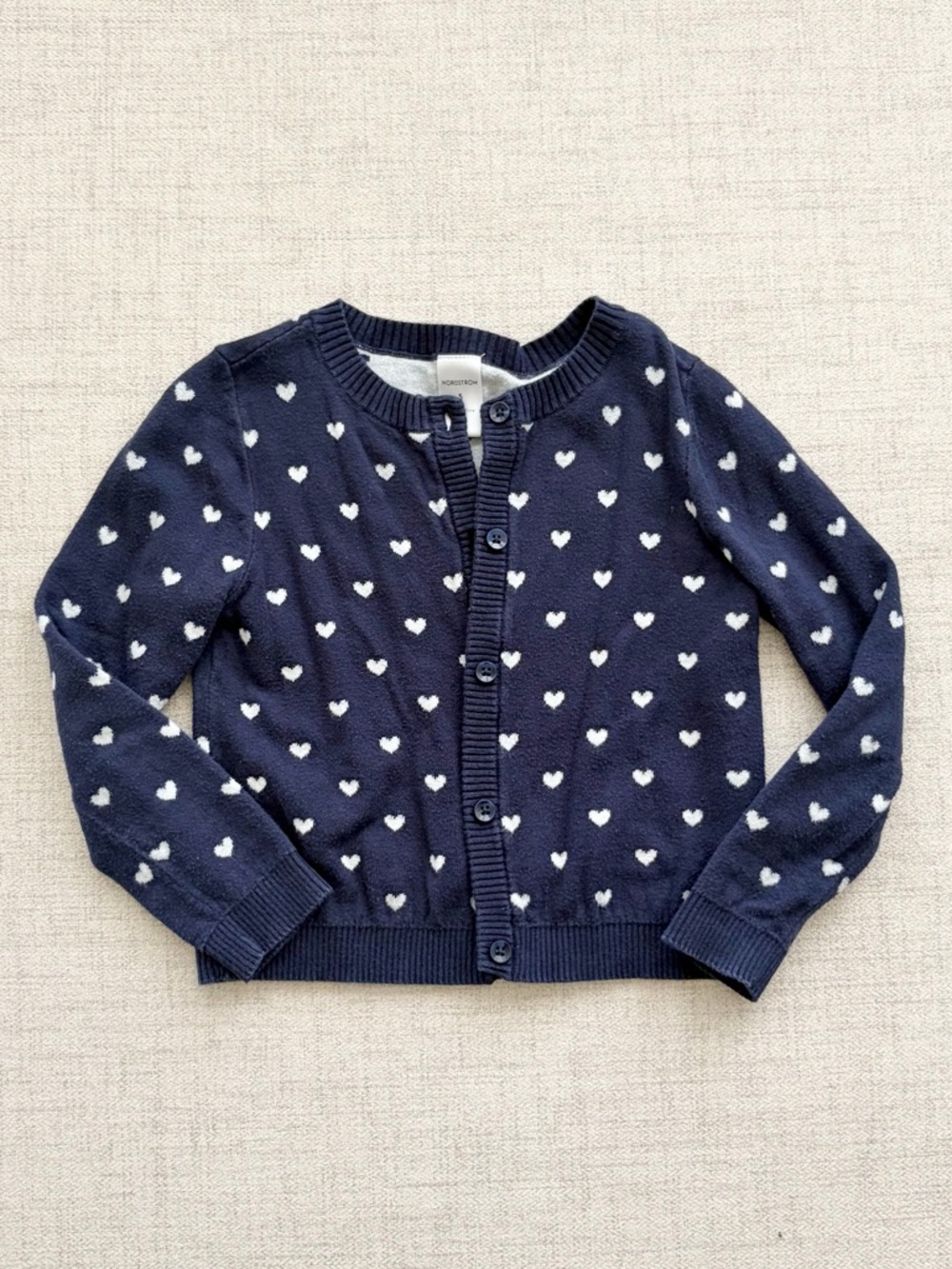 Nordstrom Girls Navy Hearts Cradigan Size 5